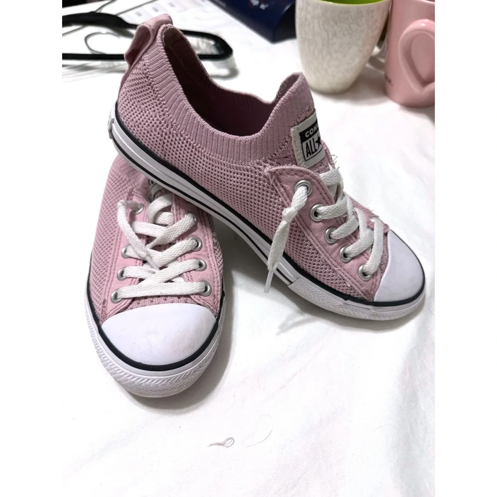 Converse Chuck Taylor All Star Shoreline Pink Knit Low Top Shoes A09072F Size 2Y